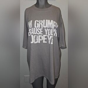 Disneyland Resort 2XL Mens I’M GRUMPY YOU’RE DOPEY Graphic T-shirt Gray GUC